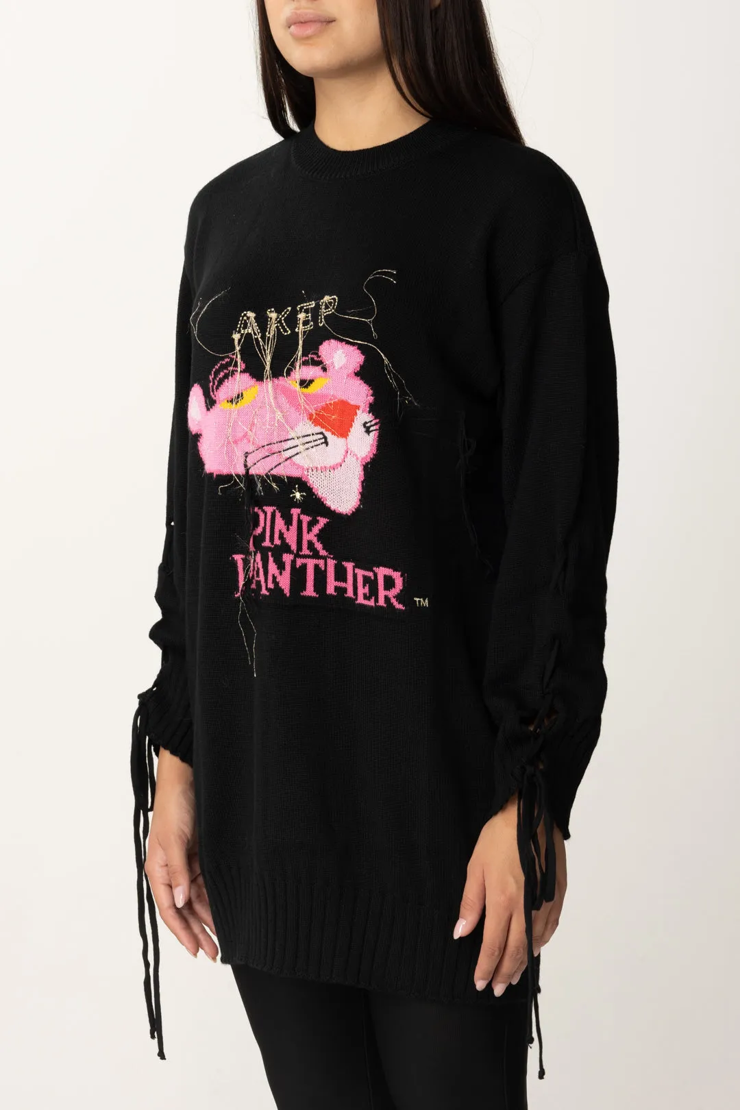 Maxi Pullover Pink Panter con Laccetti