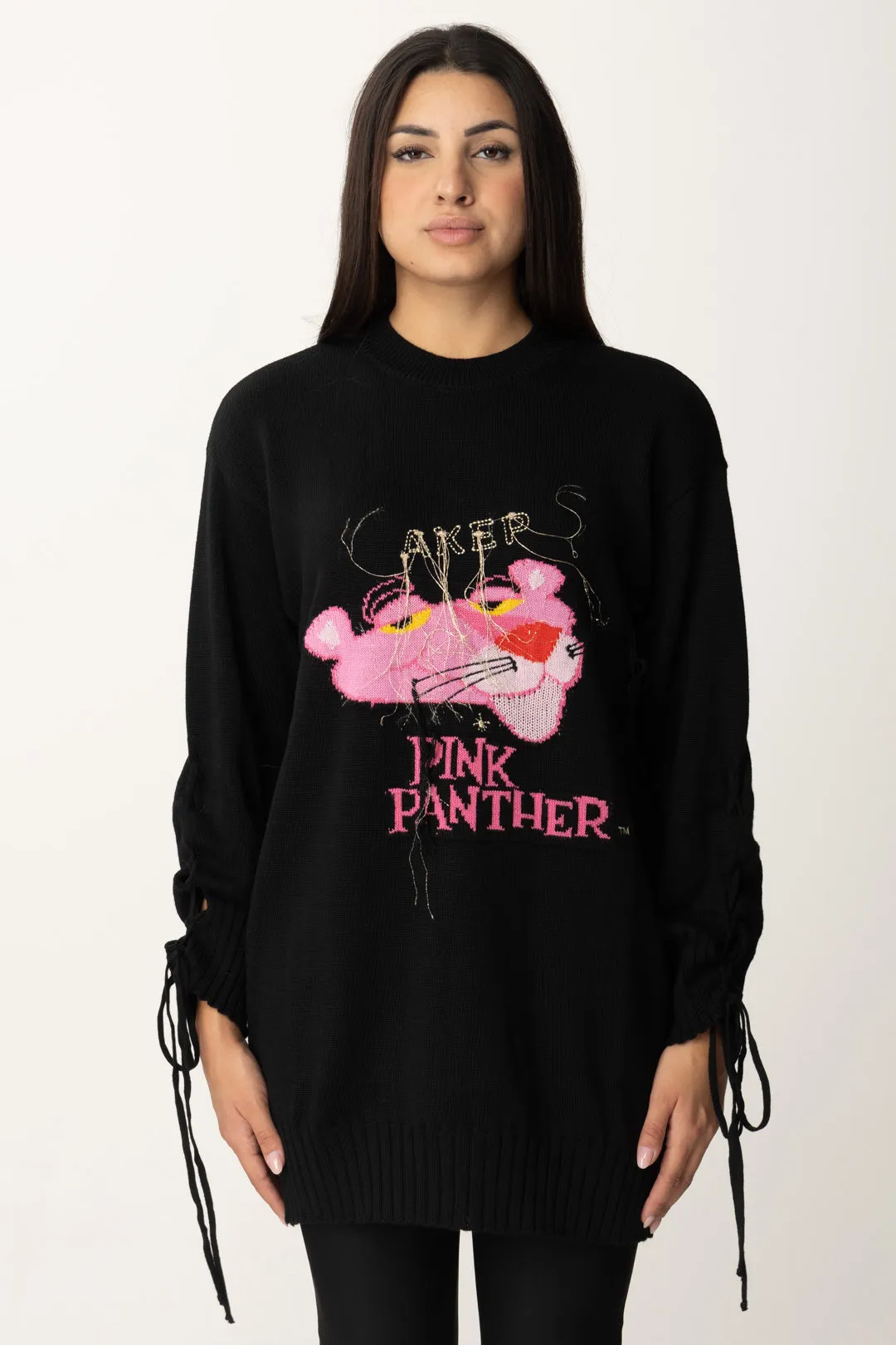 Maxi Pullover Pink Panter con Laccetti