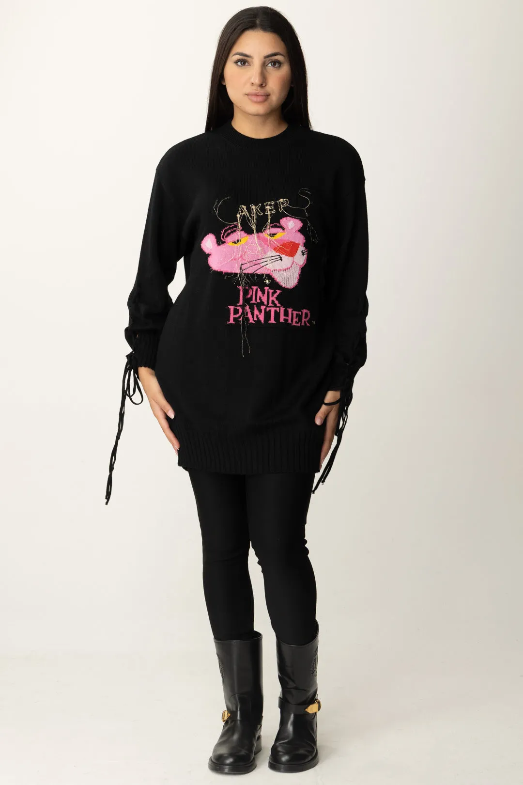 Maxi Pullover Pink Panter con Laccetti