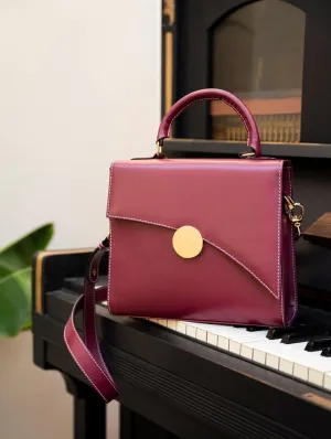 Mazurka Grape Leather Vegan Crossbody Handbag | Burgundy