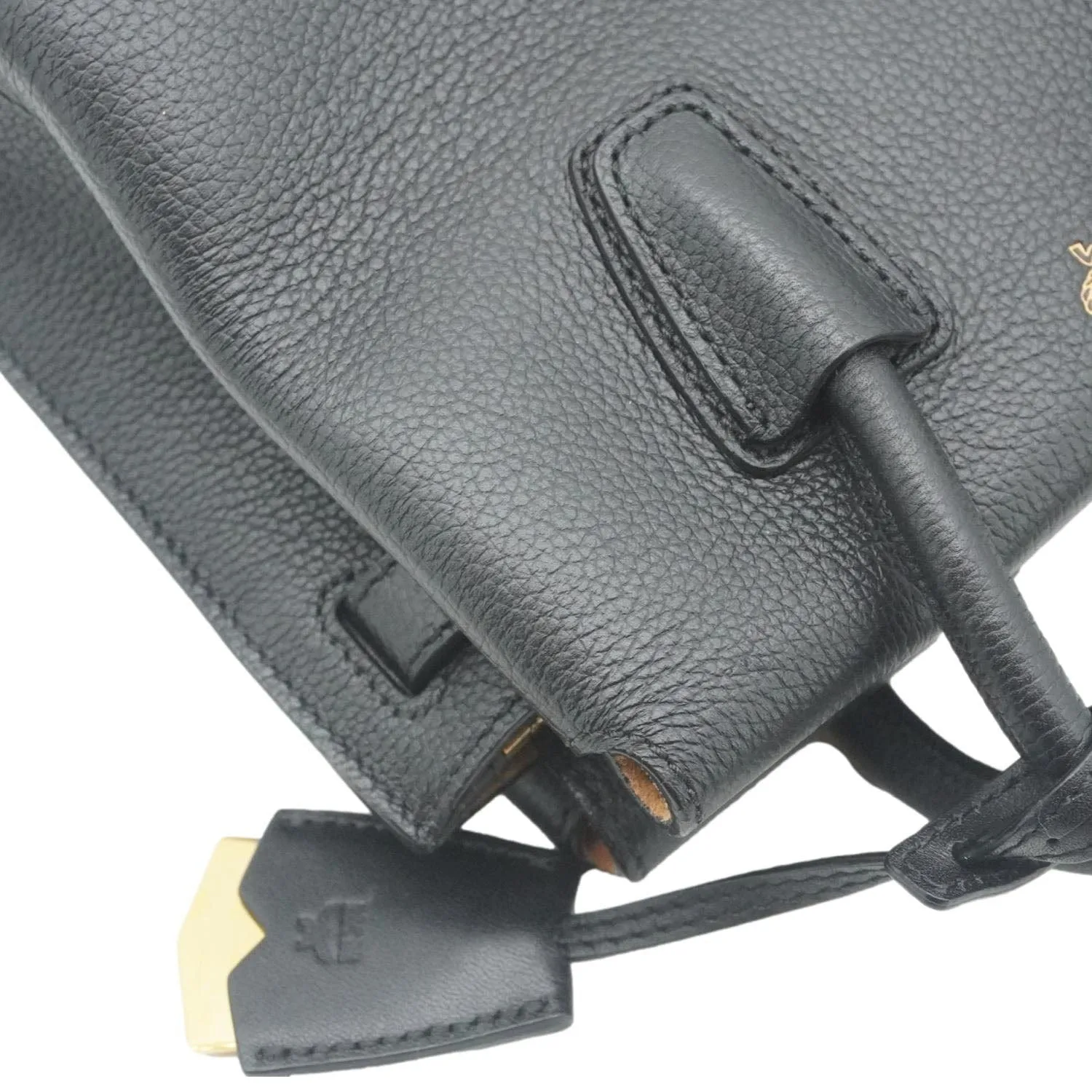MCM Milla Mini Grained Calfskin Leather Tote Shoulder Bag Black