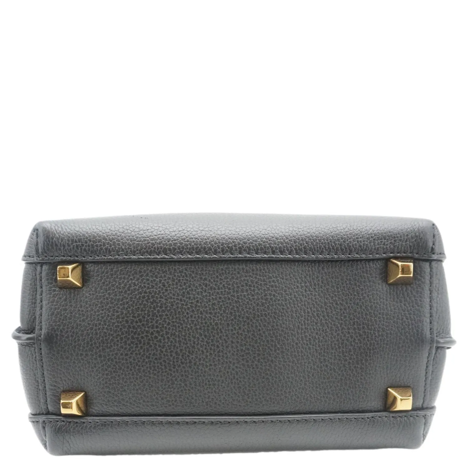 MCM Milla Mini Grained Calfskin Leather Tote Shoulder Bag Black