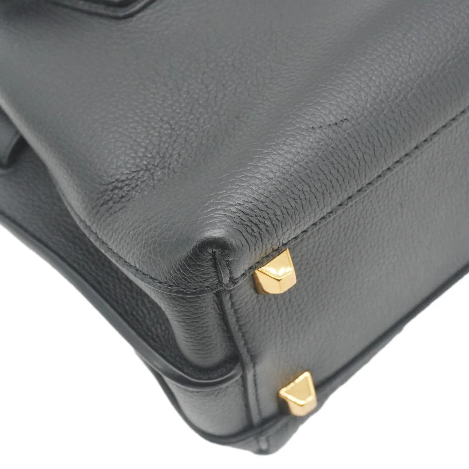 MCM Milla Mini Grained Calfskin Leather Tote Shoulder Bag Black