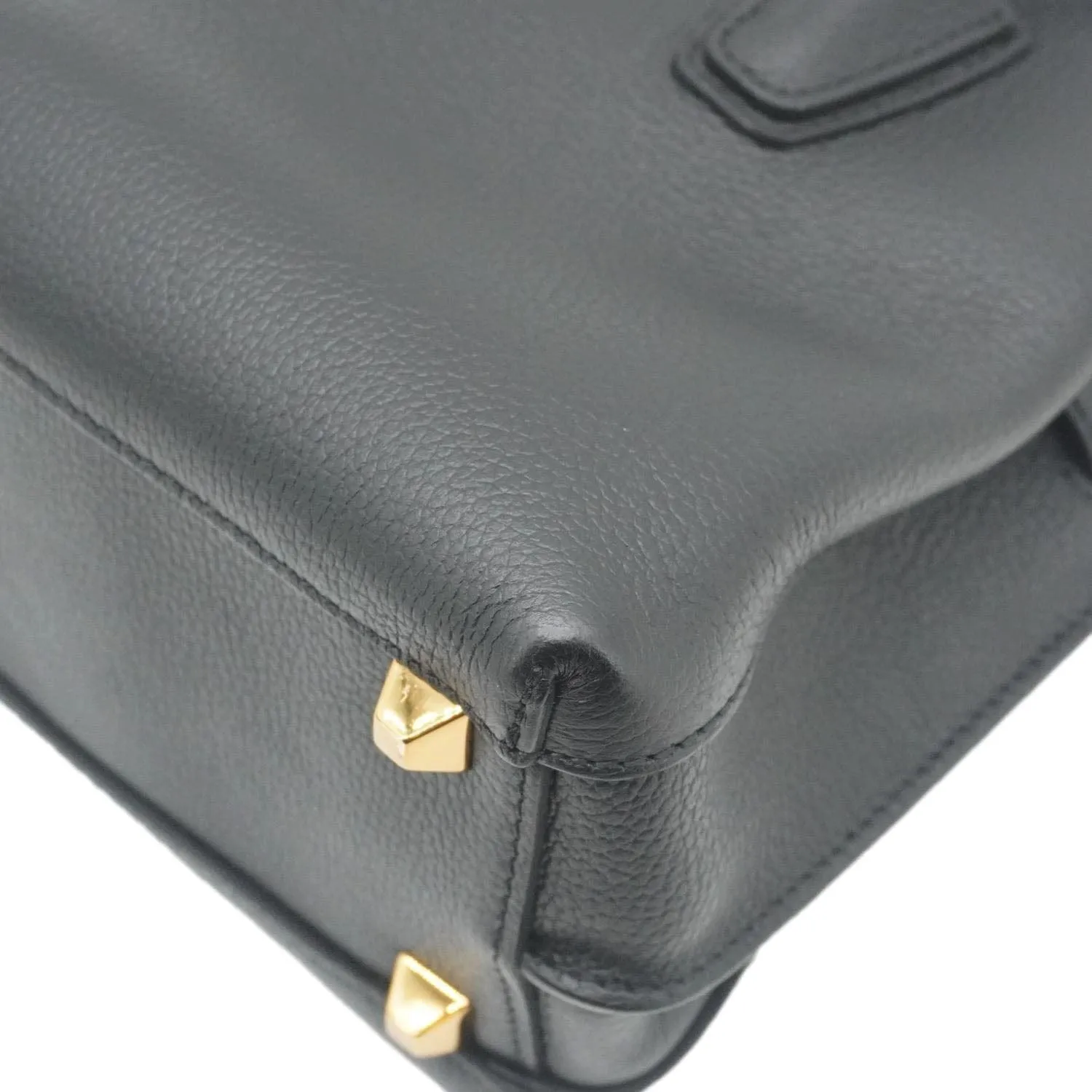 MCM Milla Mini Grained Calfskin Leather Tote Shoulder Bag Black