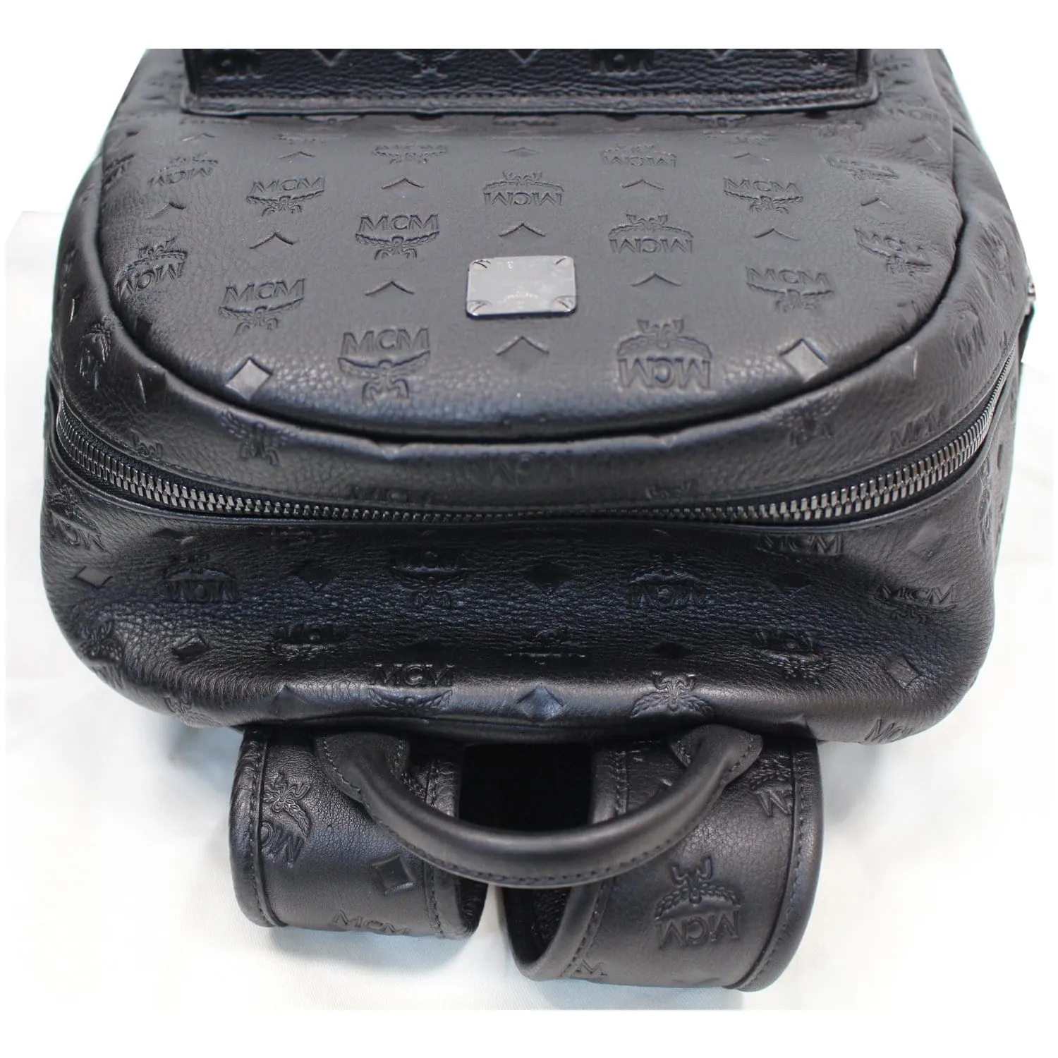 MCM Ottomar Visetos Monogram Leather Backpack Bag Black