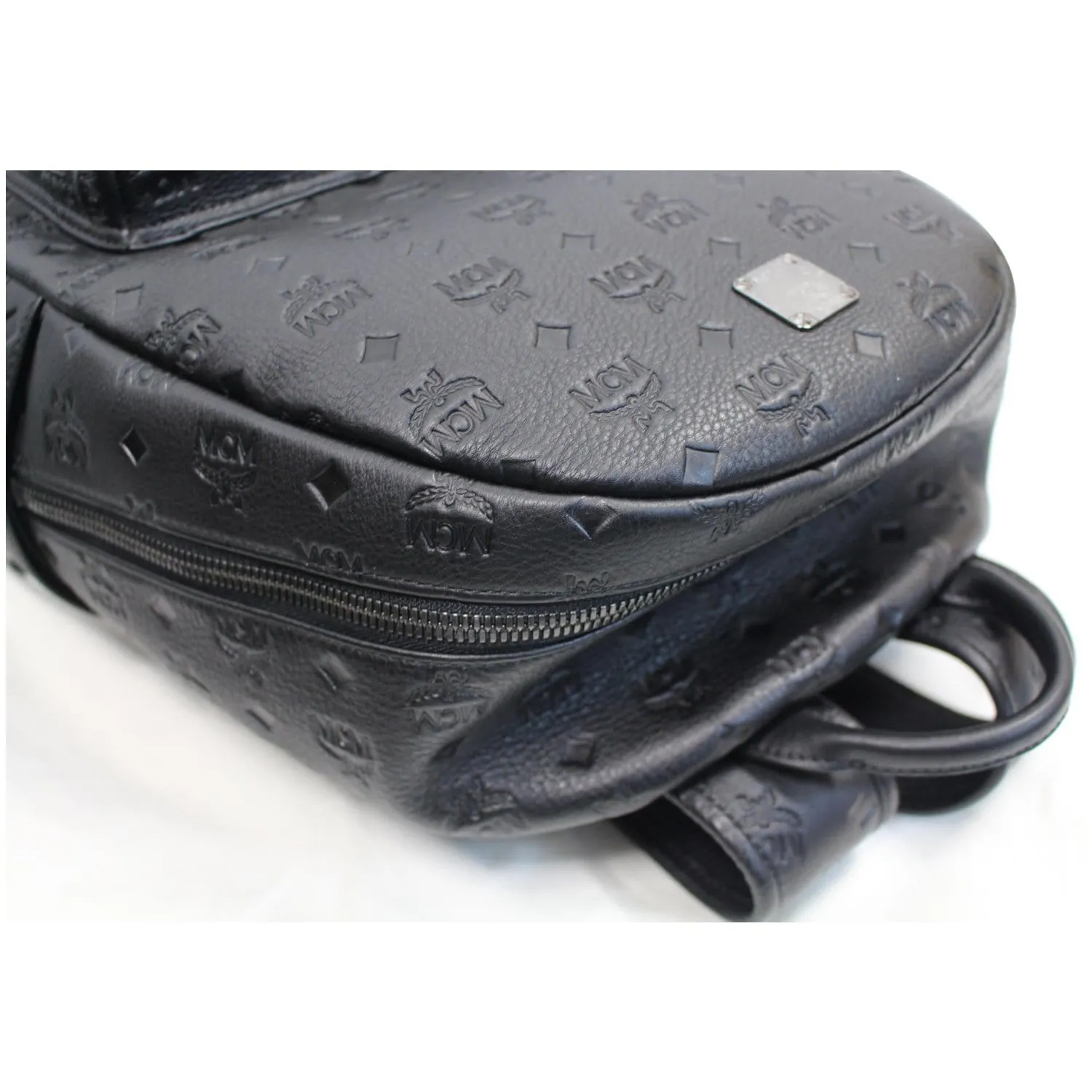 MCM Ottomar Visetos Monogram Leather Backpack Bag Black