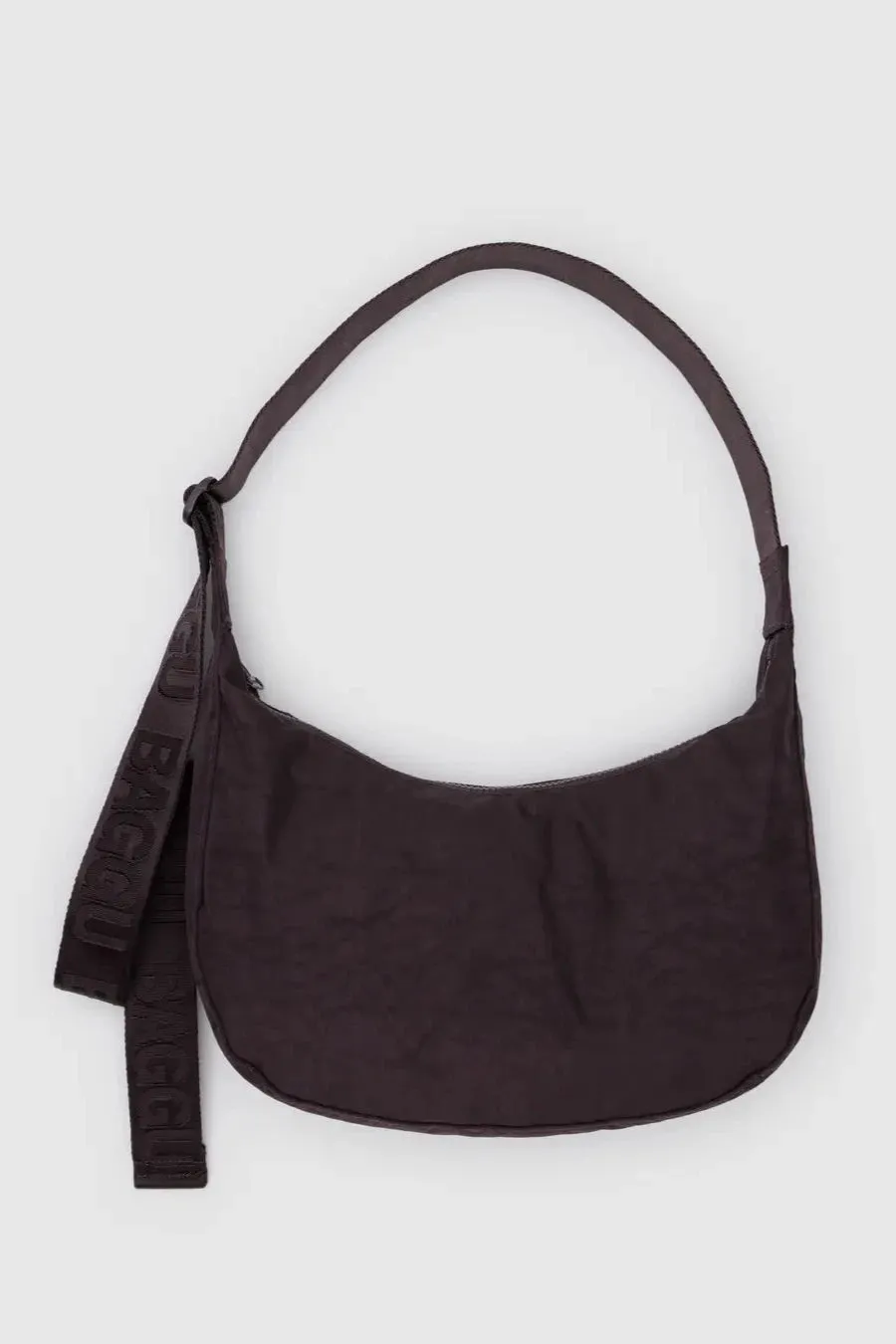 Medium Nylon Crescent Bag in Chocolate Plum