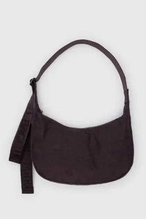 Medium Nylon Crescent Bag in Chocolate Plum