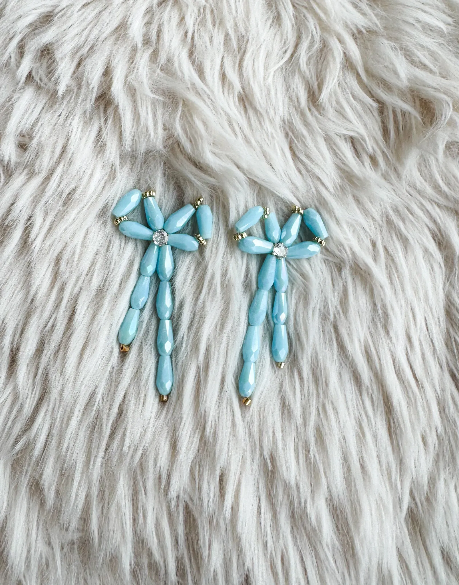 Megan Bow Drops- Blue