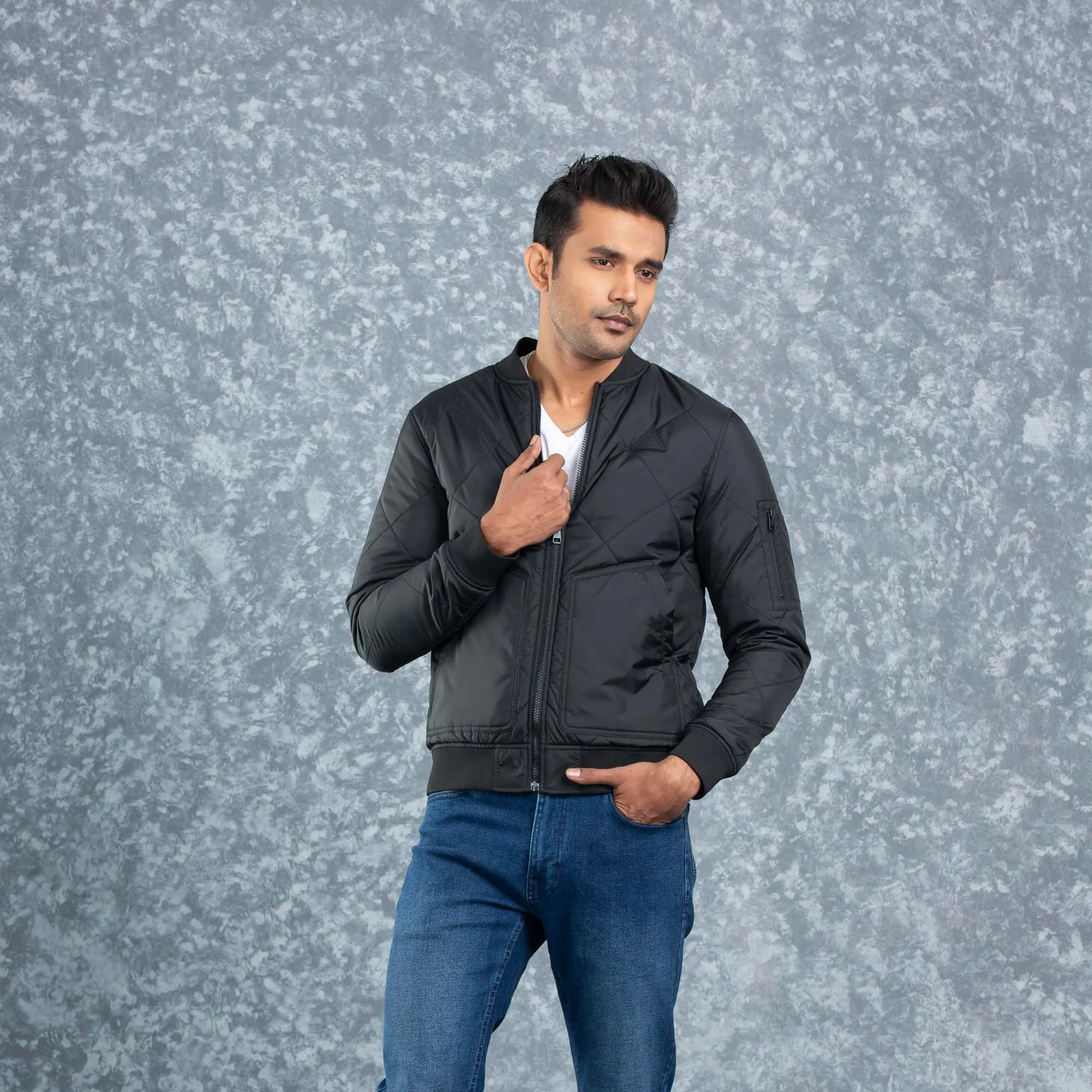 Mens Bomber Jacket- Black
