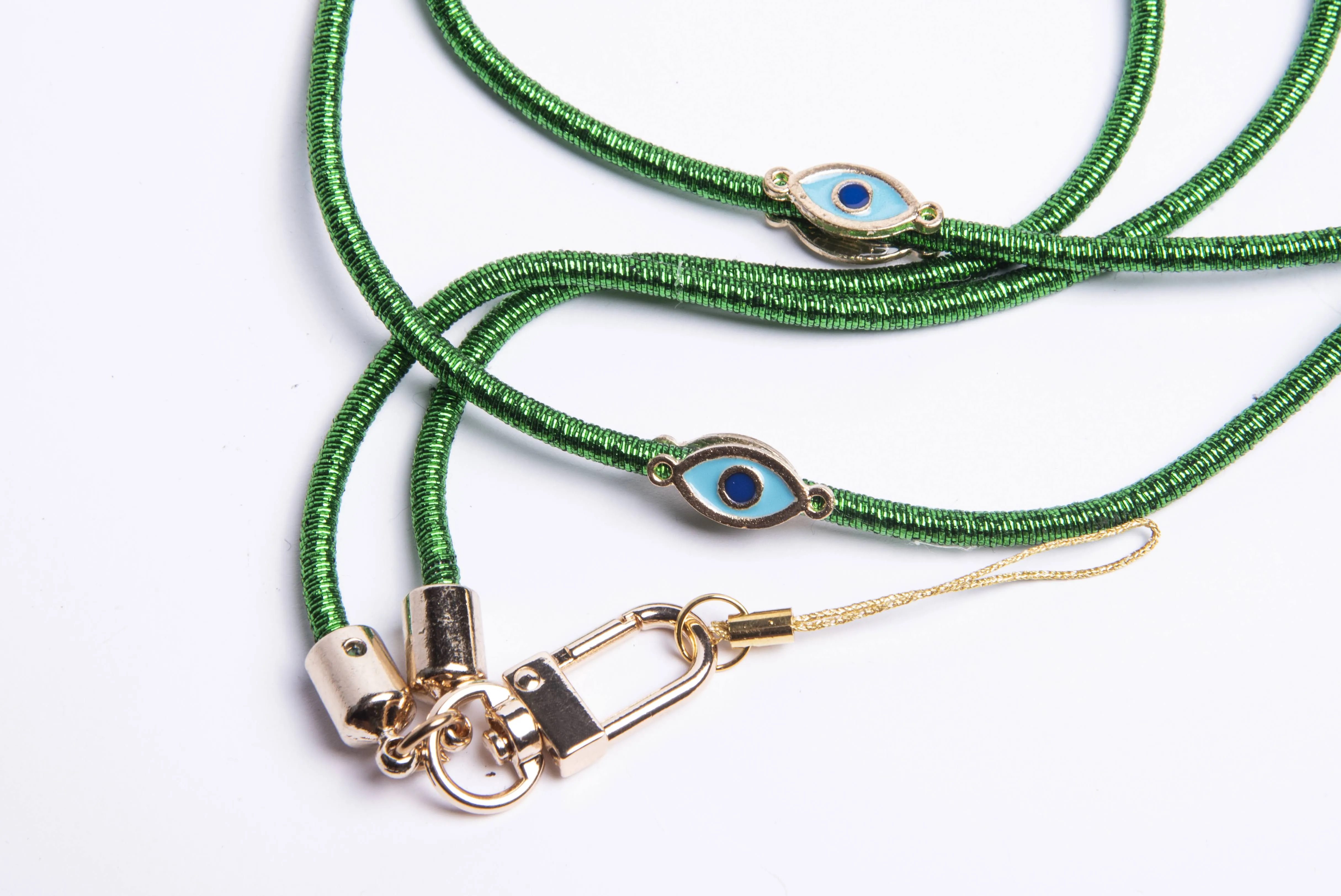 Metallic Crossbody Lanyard-Green
