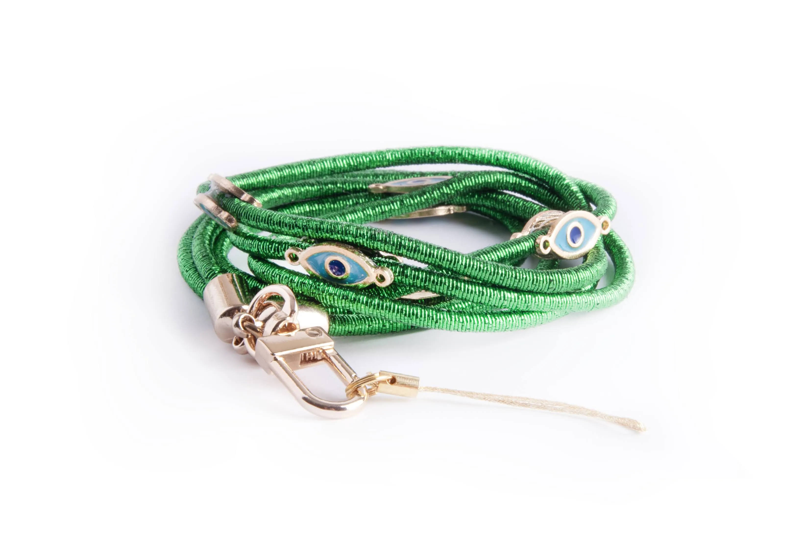 Metallic Crossbody Lanyard-Green