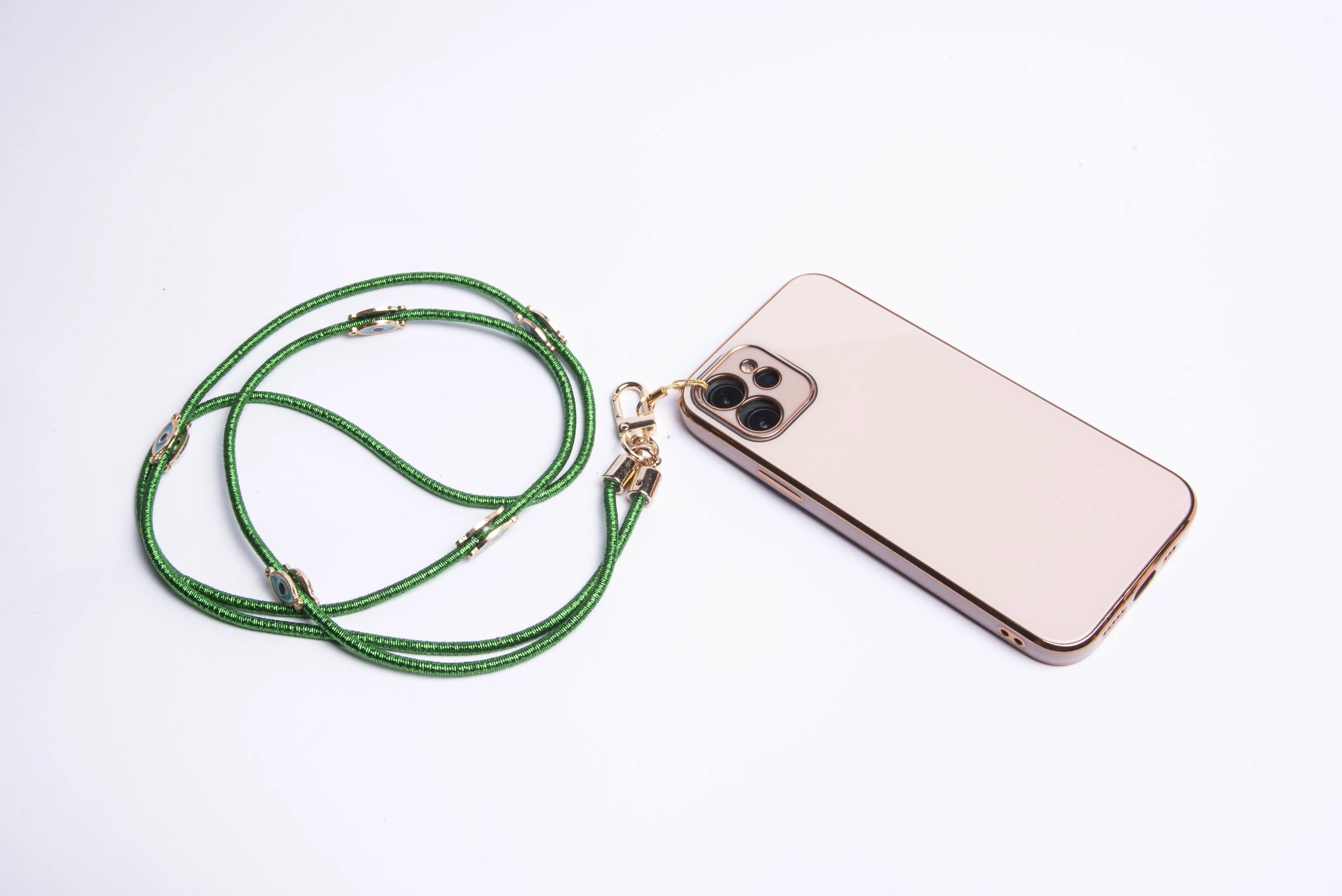 Metallic Crossbody Lanyard-Green