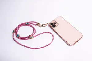 Metallic Crossbody Lanyard- Pink