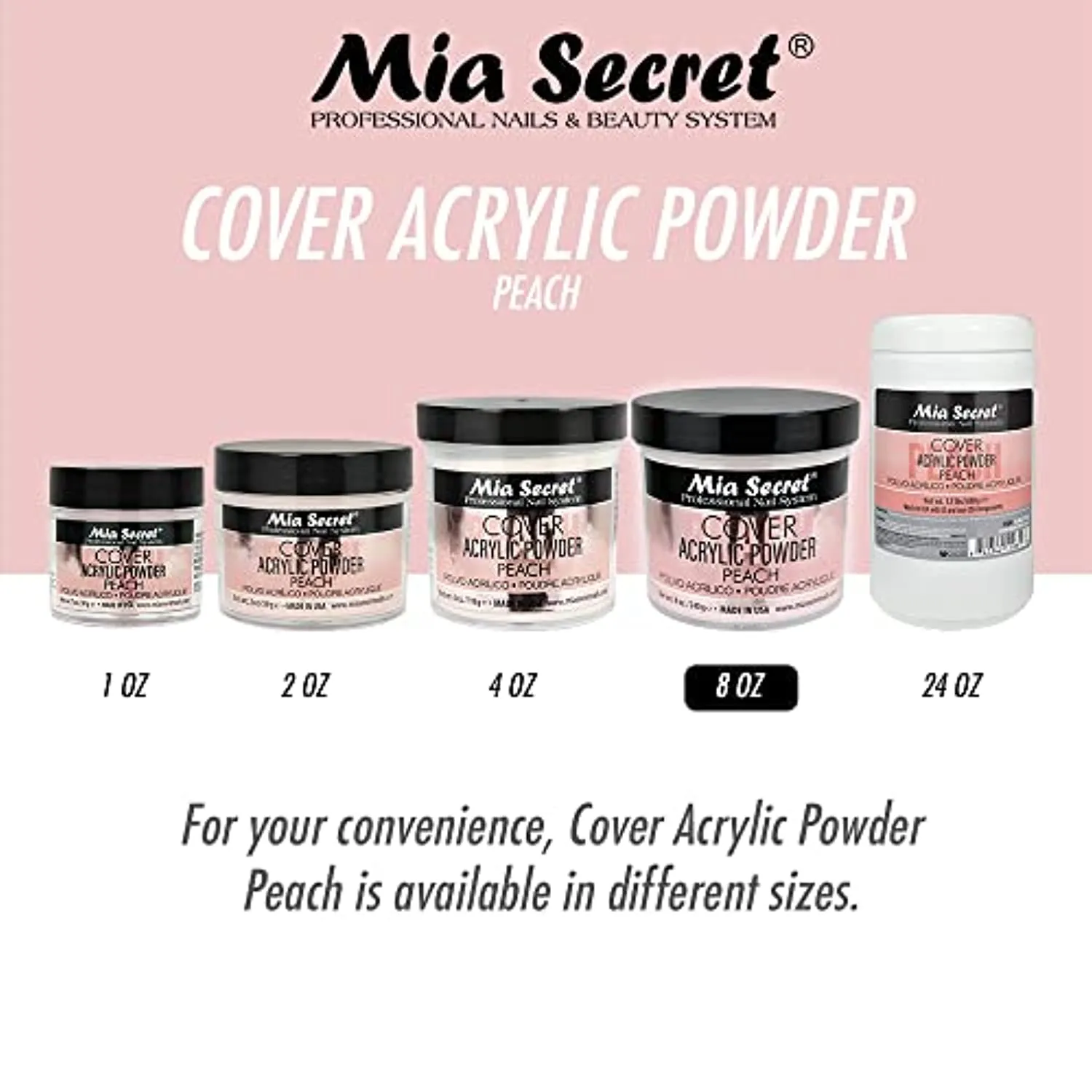 Mia Secret Acrylic Powder Cover Peach 8 oz.