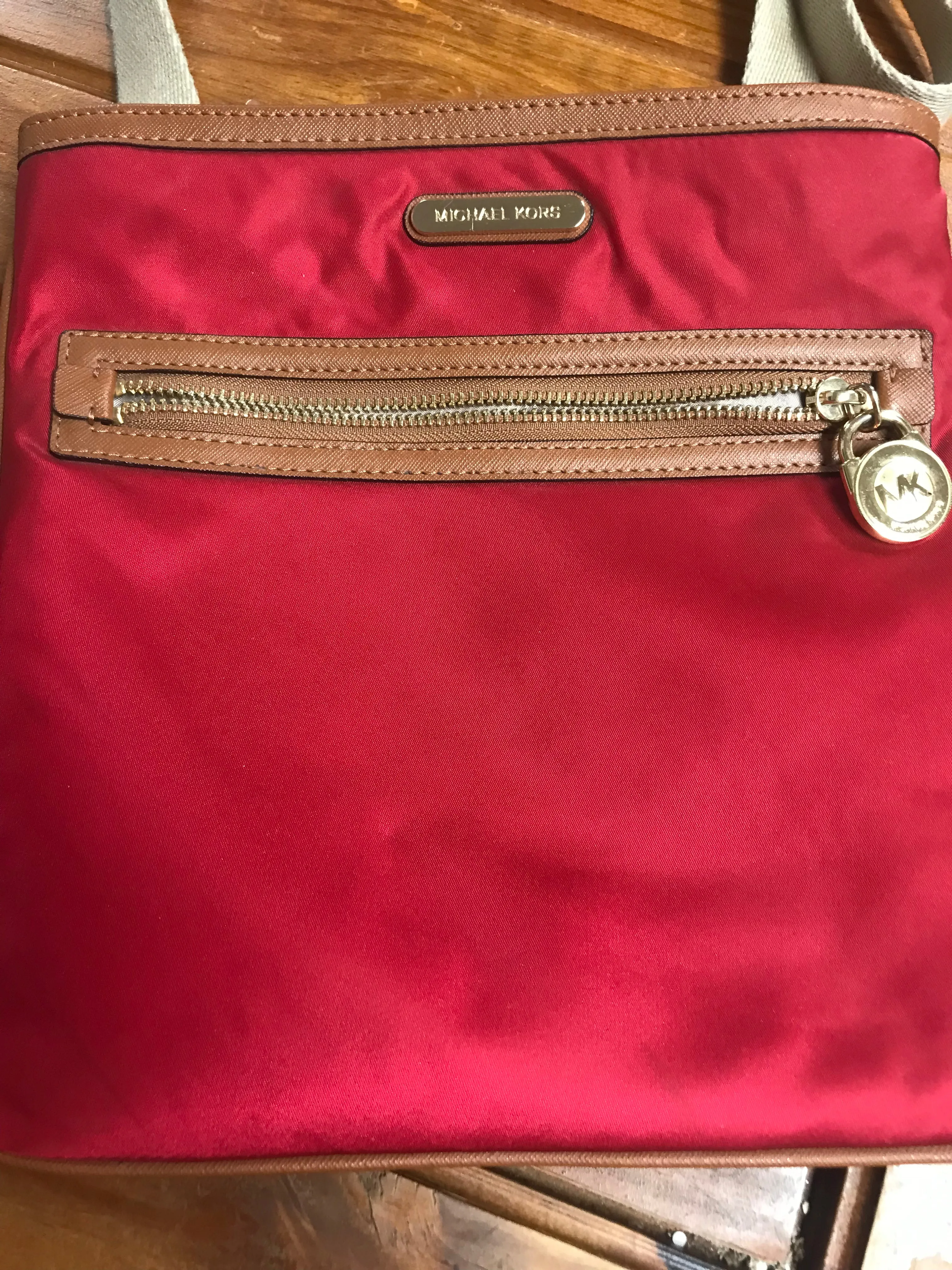 Michael Kors Red Nylon Crossbody