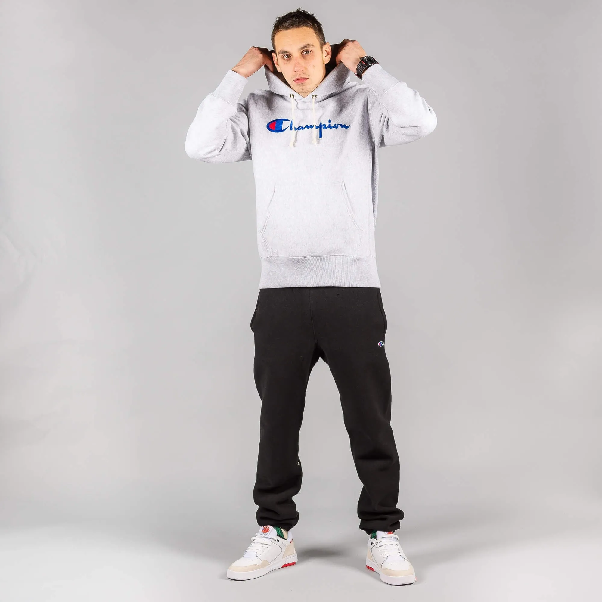 Mikina s kapucňou Champion Premium RWSS 1952 Hooded Sweatshirt šedá