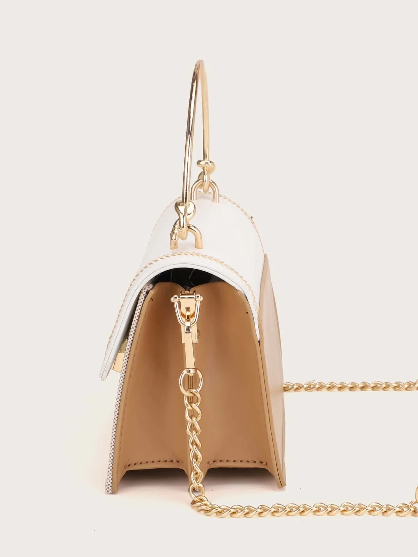 Mini Stitch Trim Flap Satchel Bag - Multicolor