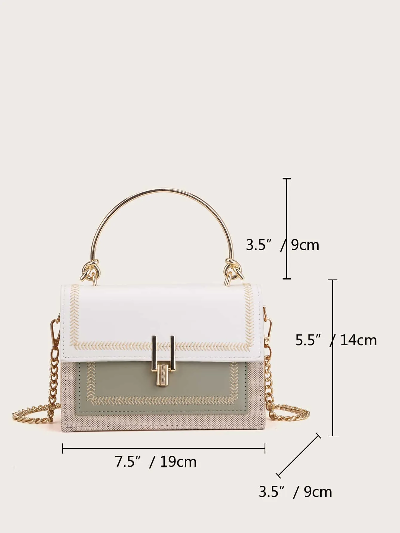 Mini Stitch Trim Flap Satchel Bag - Multicolor