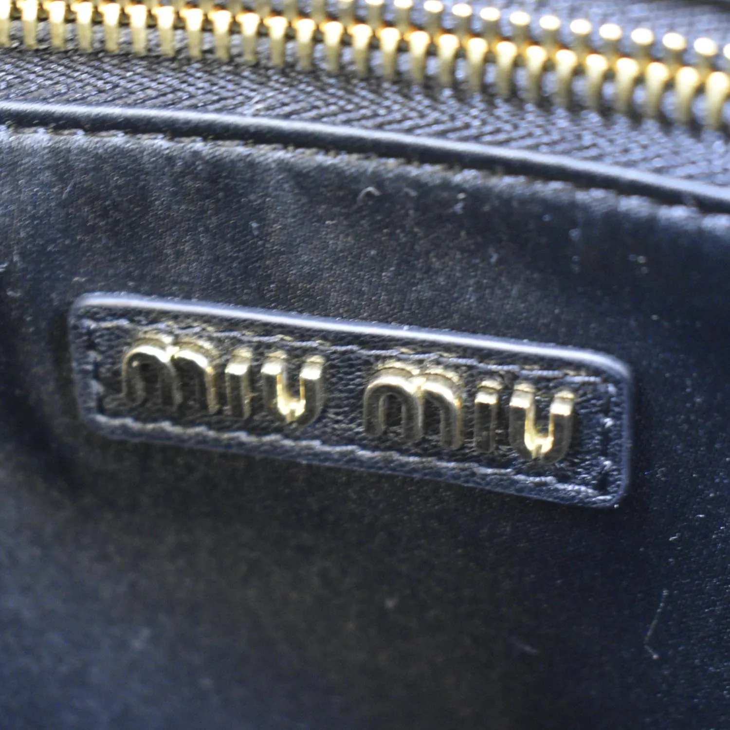 MIU MIU Nappa Matelasse Leather Tote Shoulder Bag Black