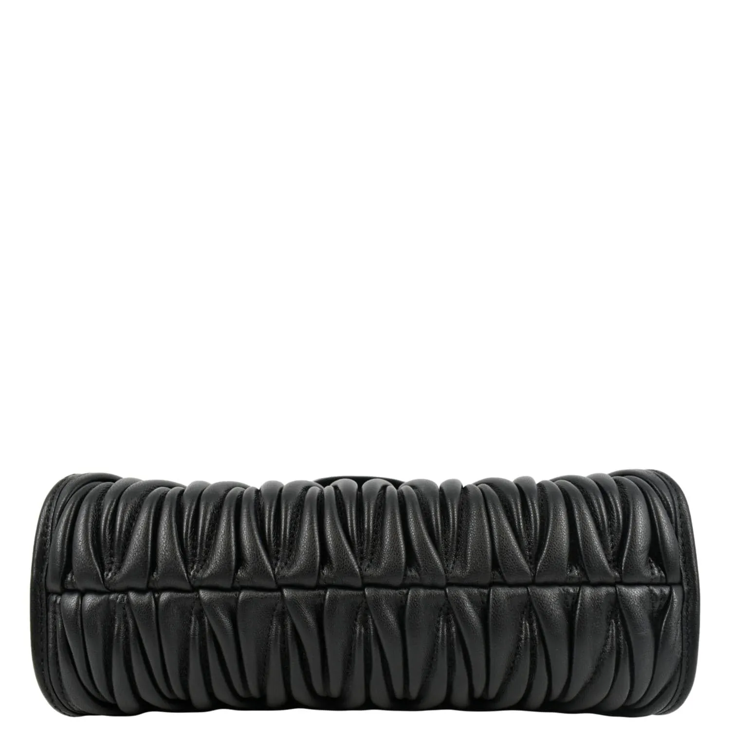 MIU MIU Nappa Matelasse Leather Tote Shoulder Bag Black
