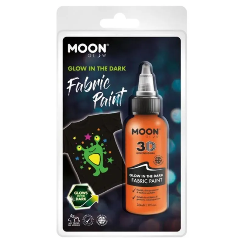 Moon Glow Glow In The Dark Fabric Paint, Orange
