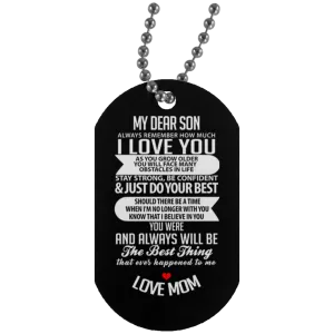 My Dear Son Military Dog Tag