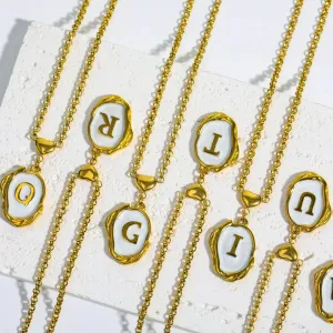Nacar Initial Necklace Gold