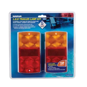 Narva 12 Volt L.E.D Slimline Rear Combination / Trailer Lamp (Rectangle) - 93630BL2