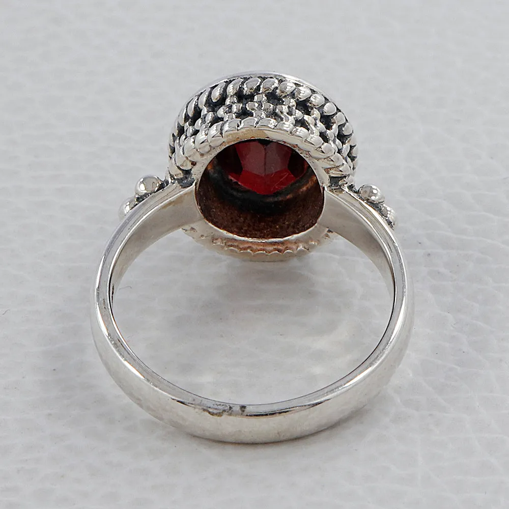 Natural Amethyst Sterling Silver Designer Ring