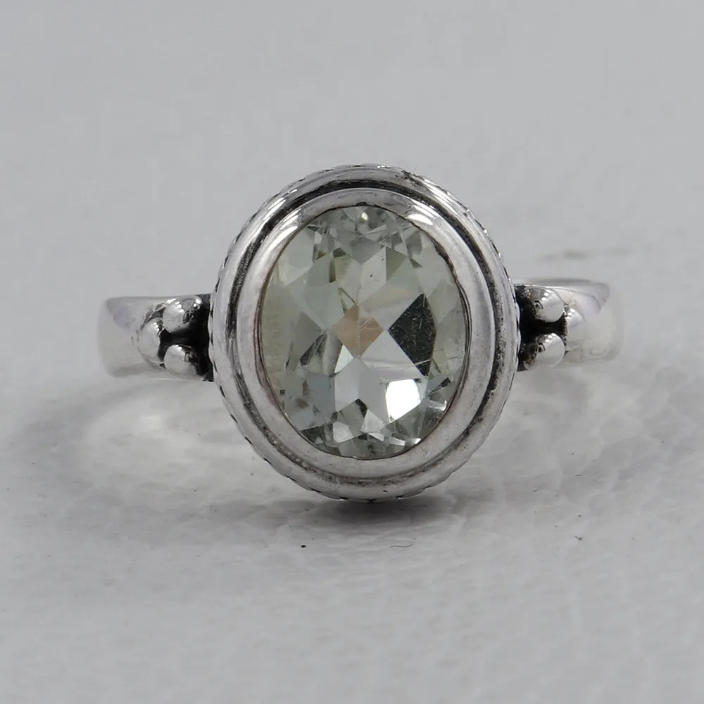 Natural Amethyst Sterling Silver Designer Ring