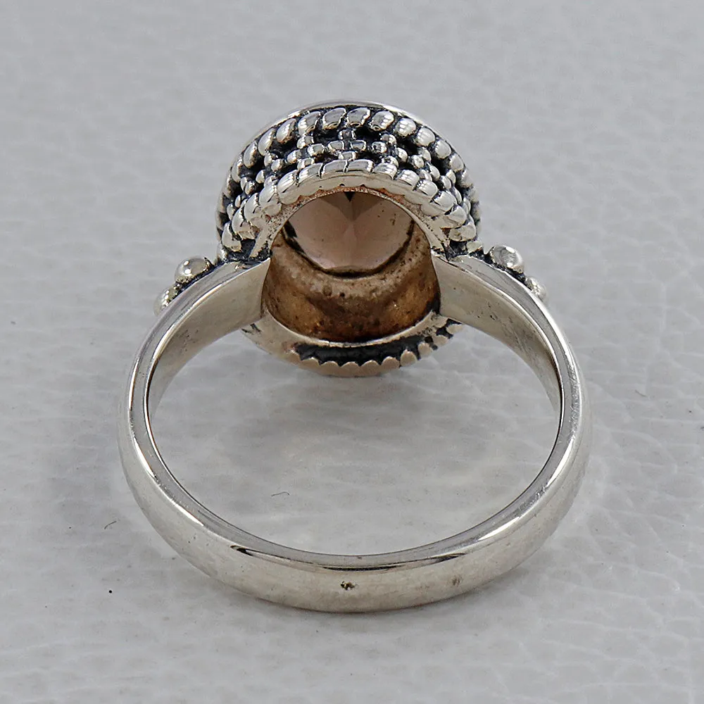 Natural Amethyst Sterling Silver Designer Ring