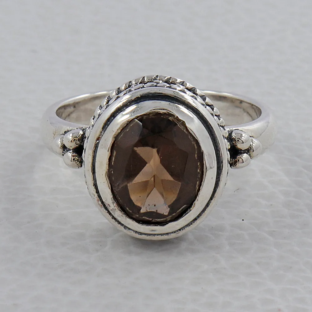 Natural Amethyst Sterling Silver Designer Ring