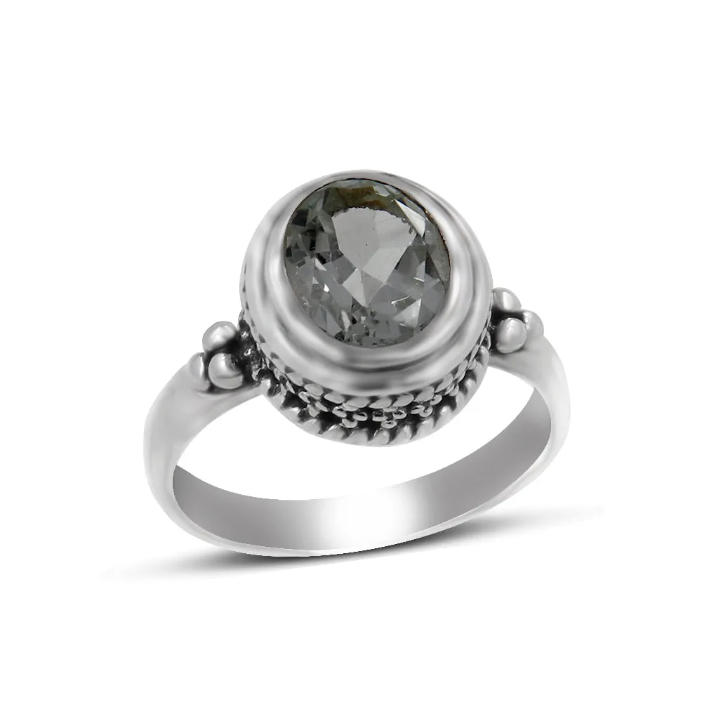 Natural Amethyst Sterling Silver Designer Ring