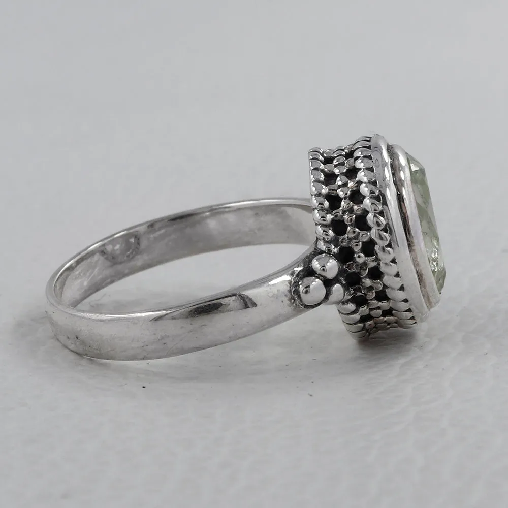 Natural Amethyst Sterling Silver Designer Ring