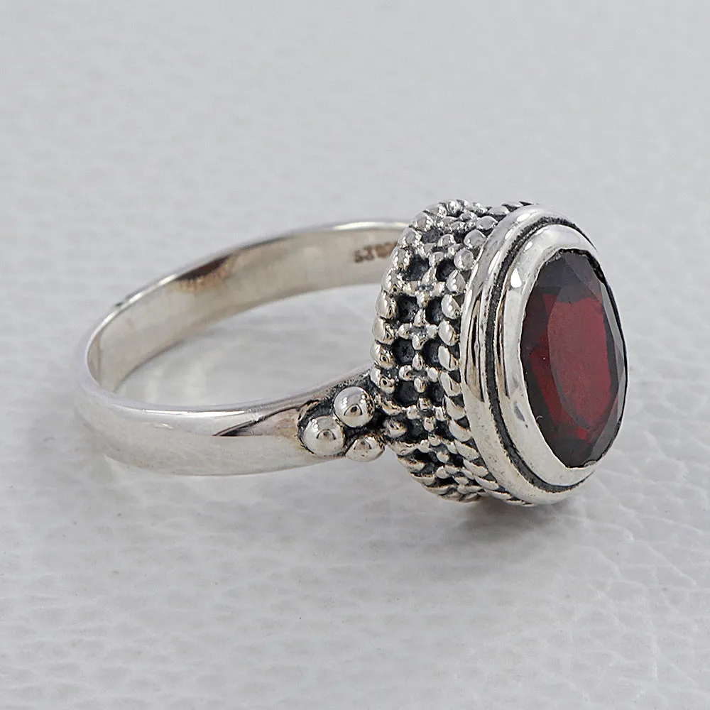 Natural Amethyst Sterling Silver Designer Ring