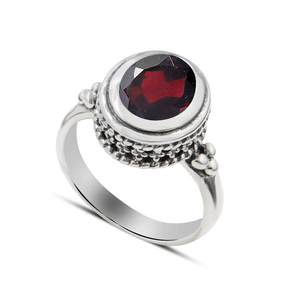 Natural Amethyst Sterling Silver Designer Ring