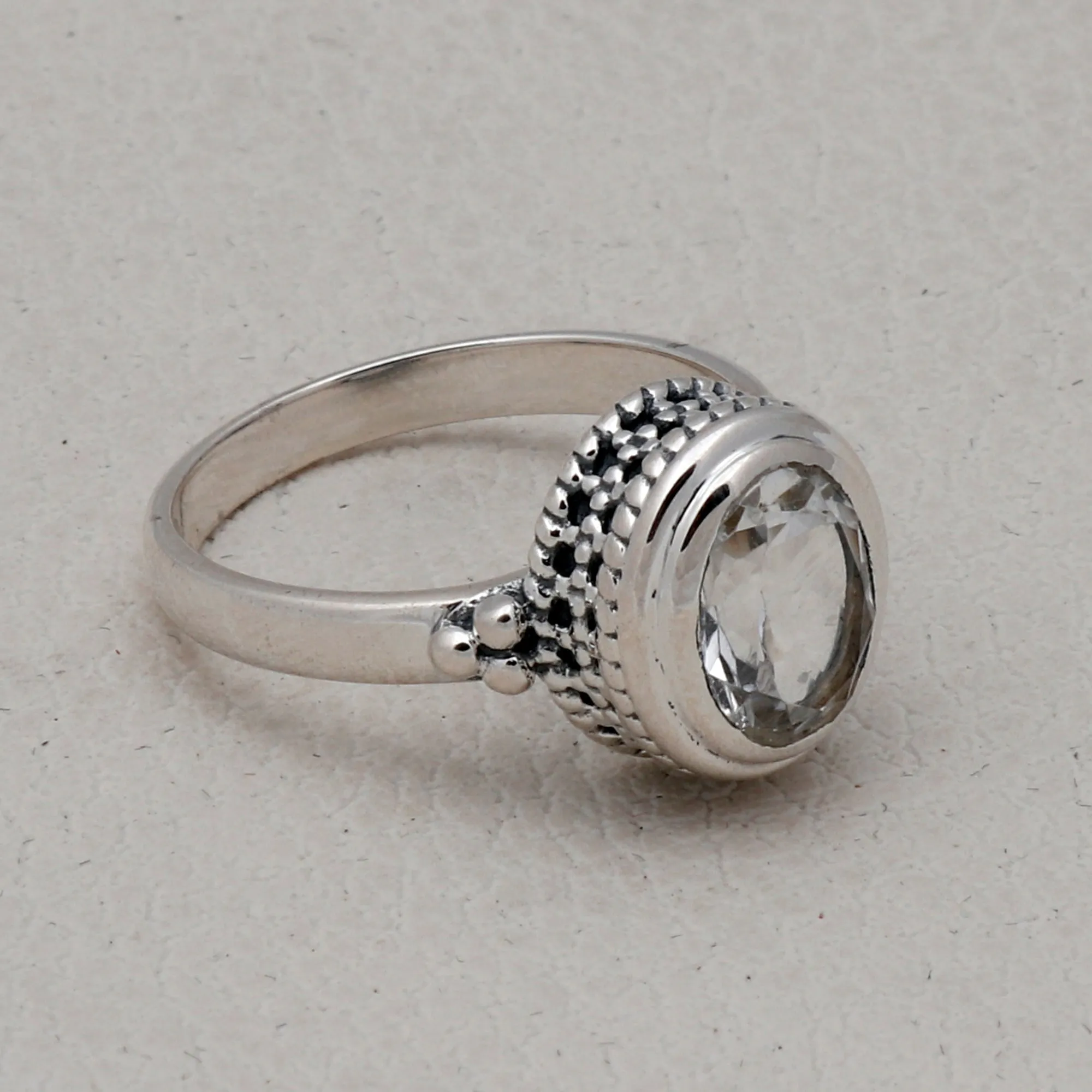 Natural Amethyst Sterling Silver Designer Ring