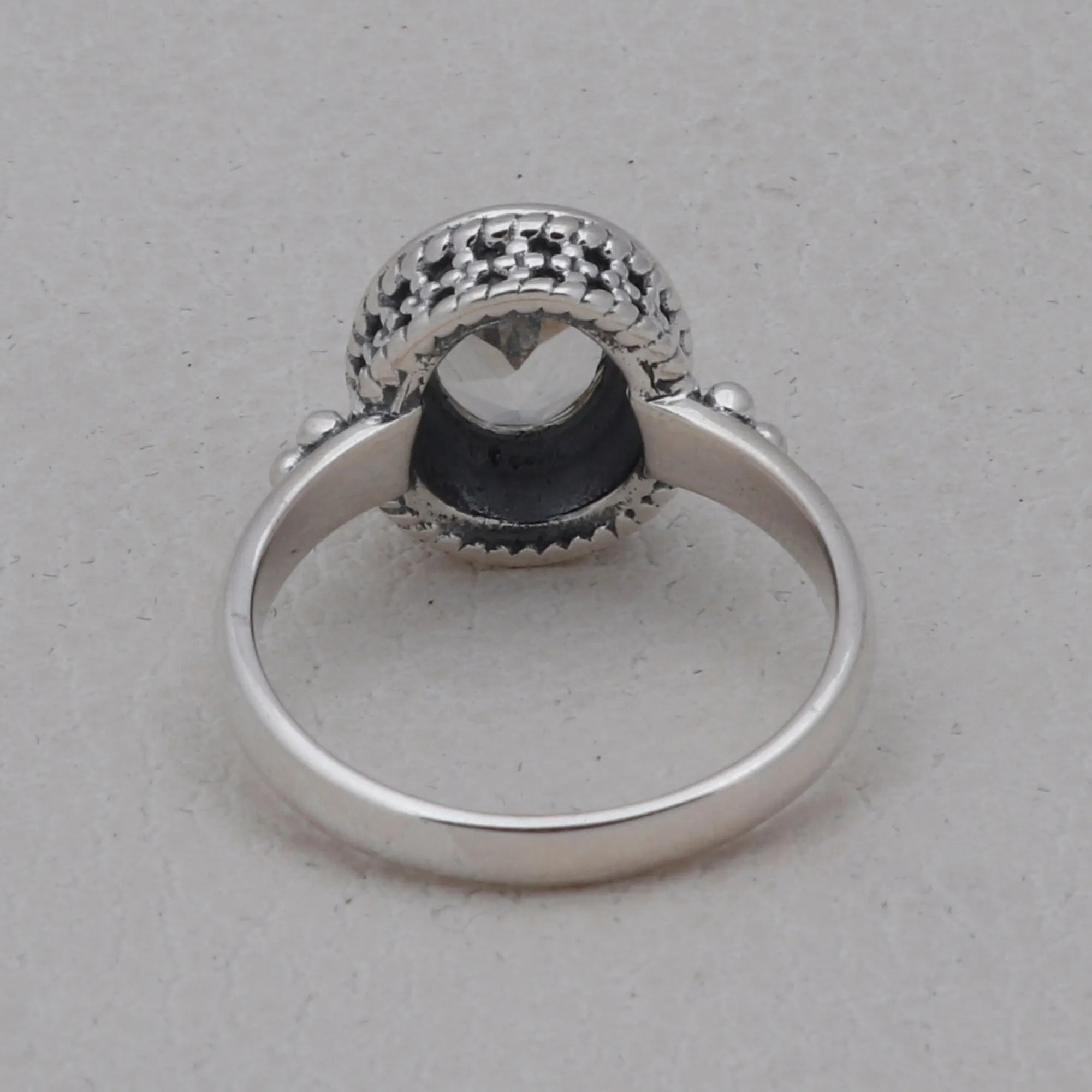 Natural Amethyst Sterling Silver Designer Ring