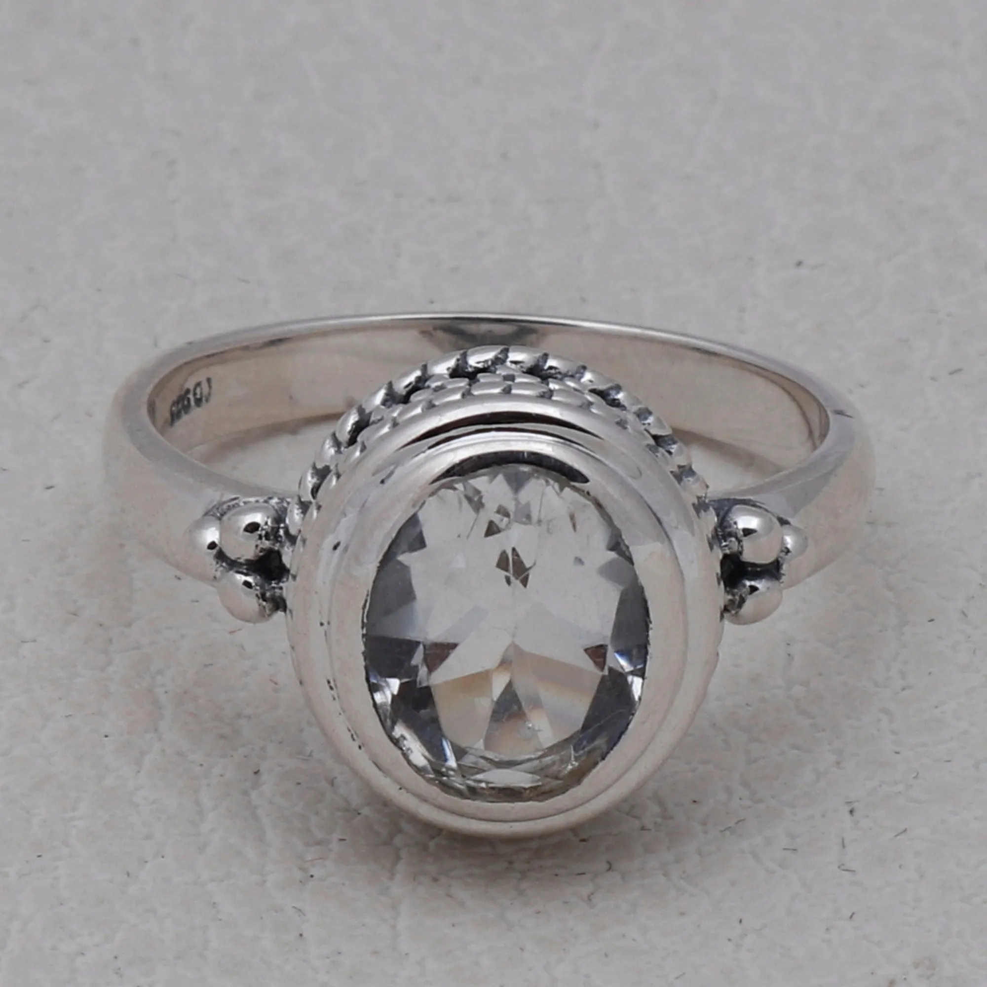 Natural Amethyst Sterling Silver Designer Ring
