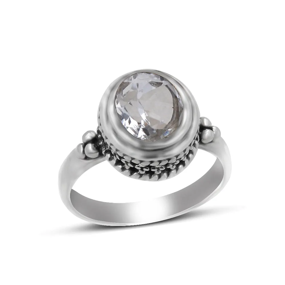 Natural Amethyst Sterling Silver Designer Ring