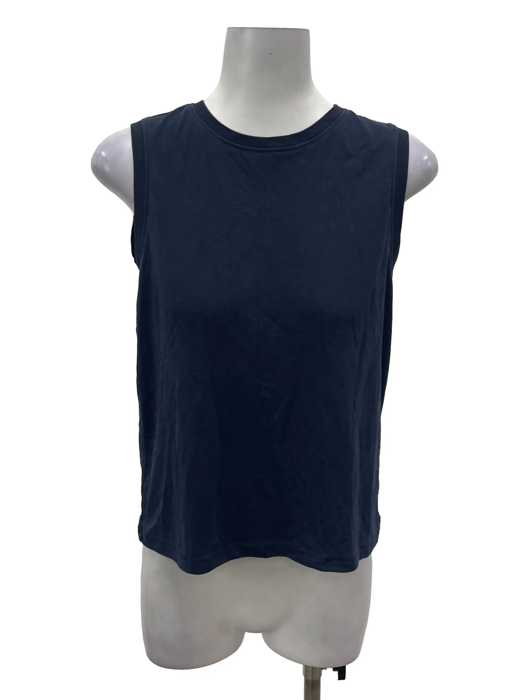 Navy Blue Roundneck Sleeveless Tank OSN