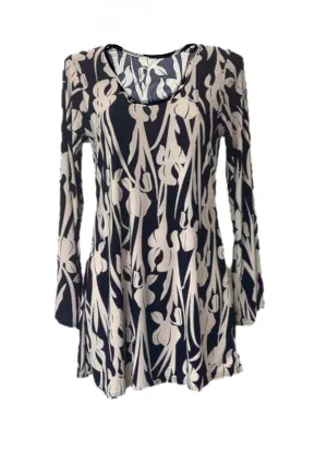 NAVY FLORAL SWING MINI DRESS