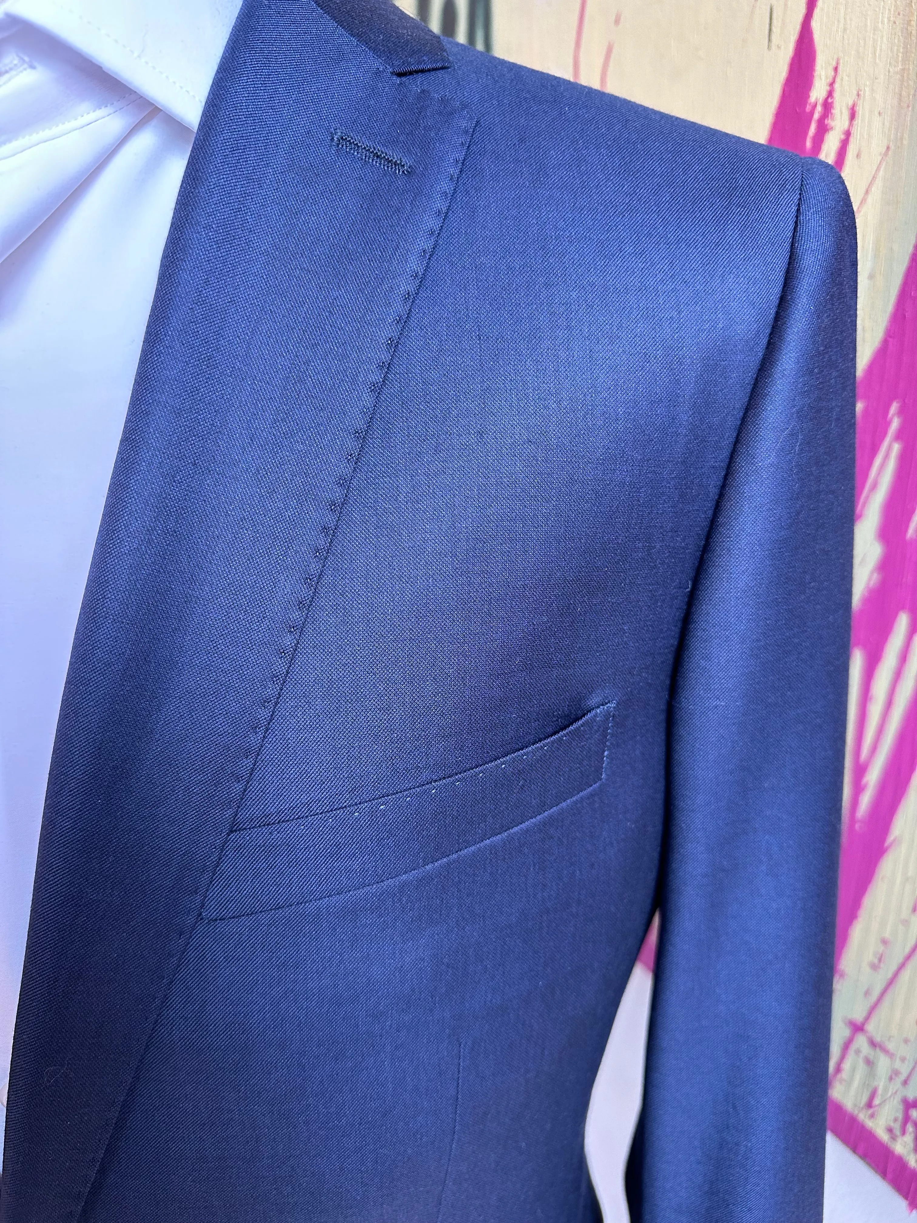 Navy Sharkskin Luxury Suit