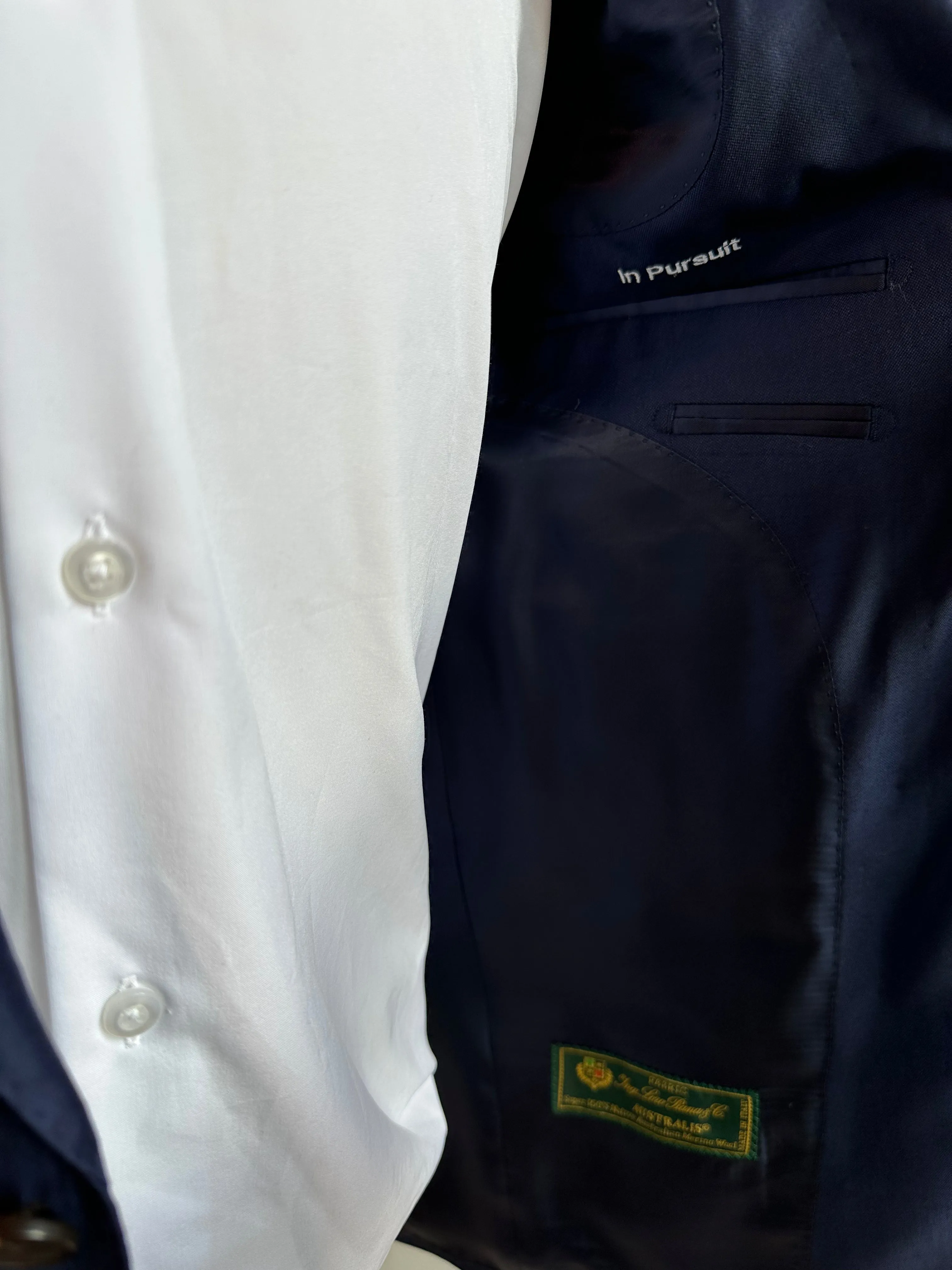 Navy Sharkskin Luxury Suit