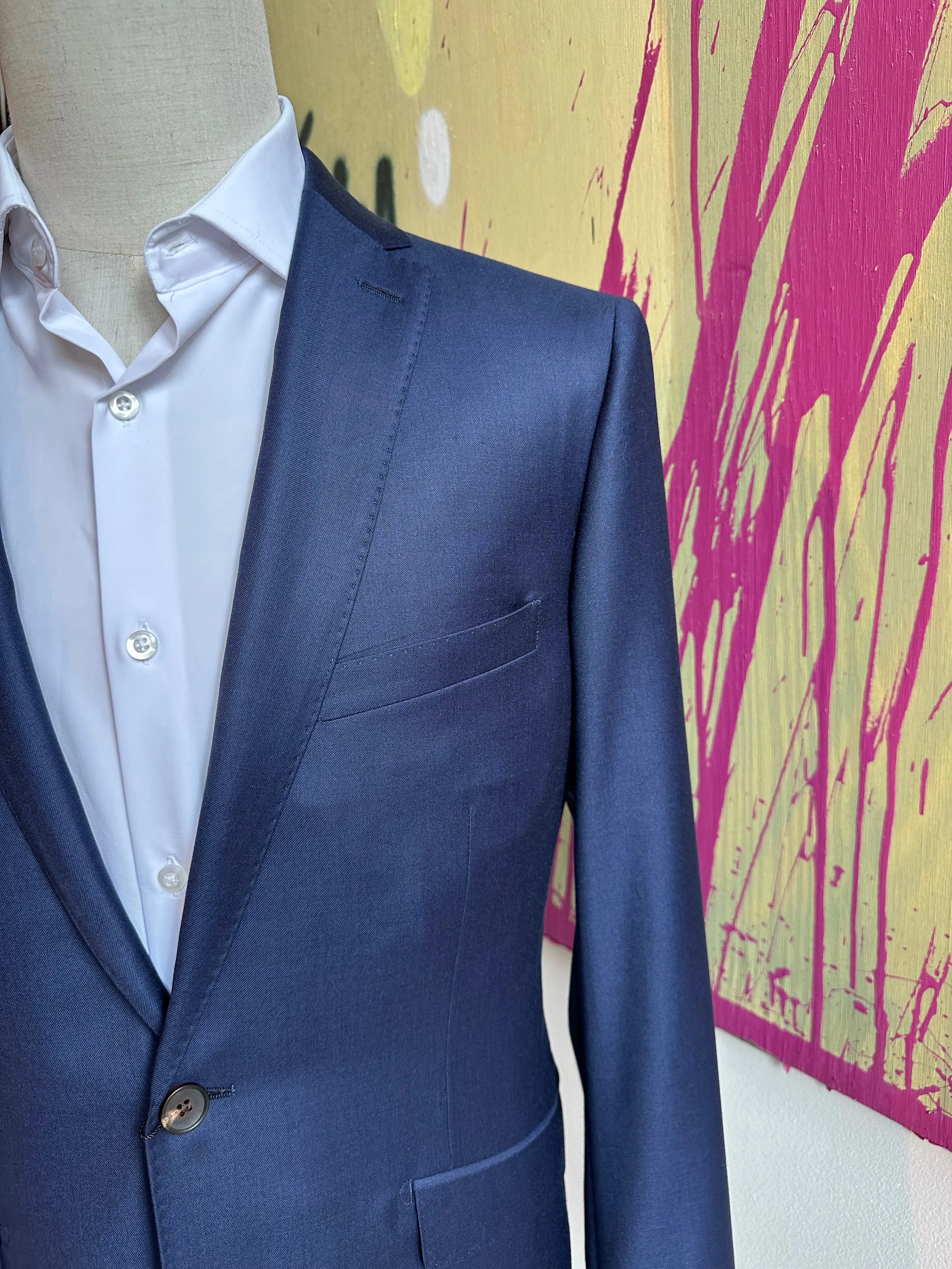 Navy Sharkskin Luxury Suit