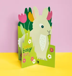 New Baby Girl' 3D Fold-out card