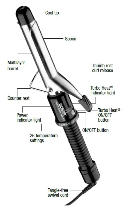 NEW CONAIR CD80 Instant Heat Curl Iron