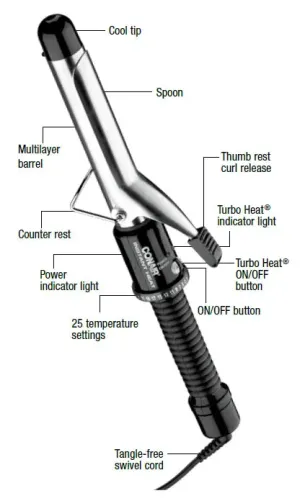 NEW CONAIR CD80 Instant Heat Curl Iron