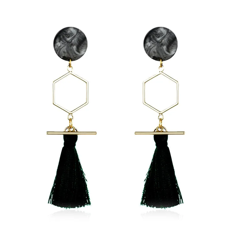 new gold tassel earrings
